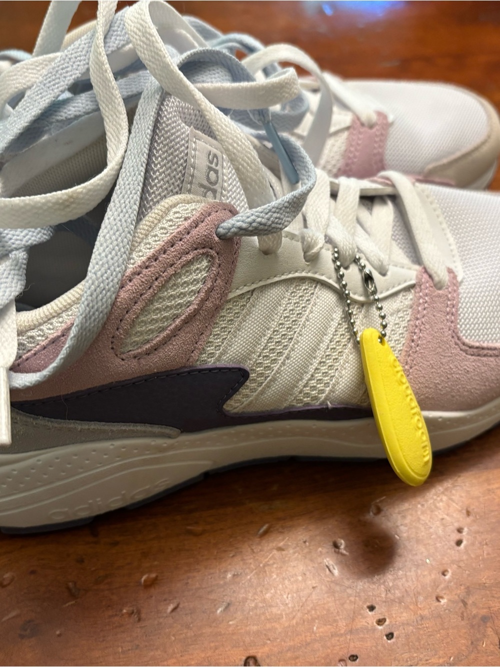 Adidas White Pink Purple Low-Top Trainers cloud foam